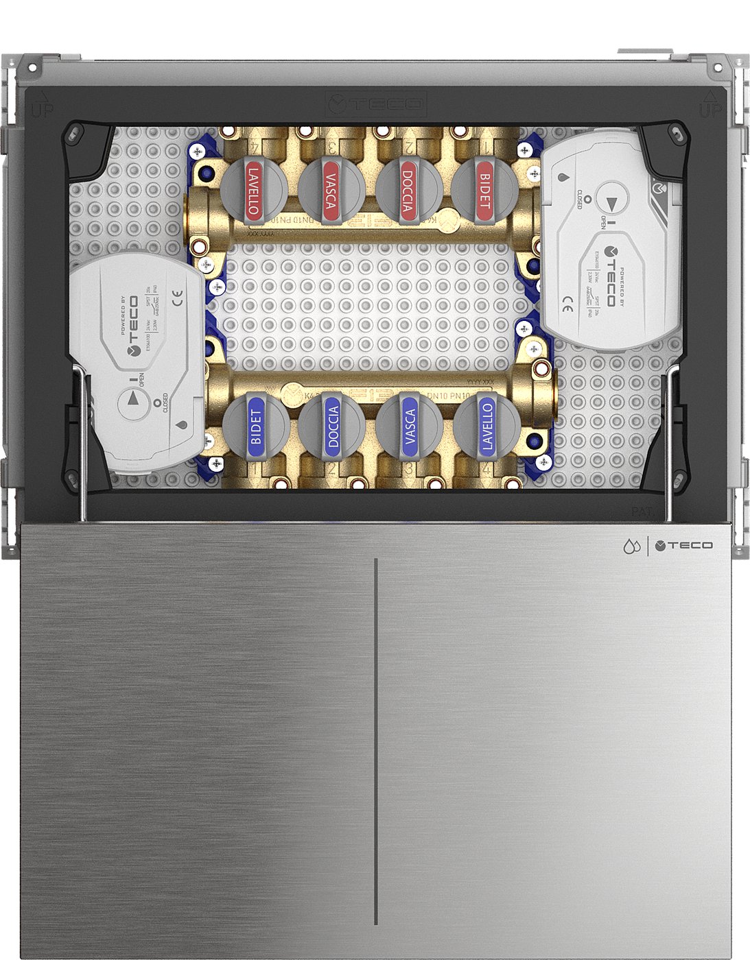 Colector 4+4 con E-100 y tapa Inox